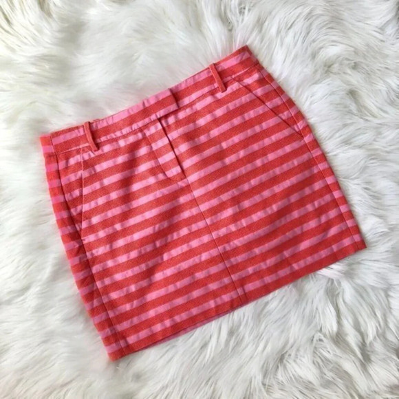 J. Crew Textured Stripe Mini Skirt Cotton 4 - Picture 1 of 6